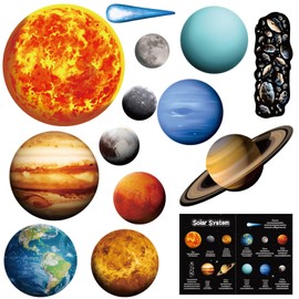 Crtiin 70 Pcs Giant Magnetic Solar System Planet Magnetic for Fridge Planets Whiteboard Display Magnets for Kids Solar System Toys Reusable Educational Learning Toys Kit for Kid Toddler Classroom Home