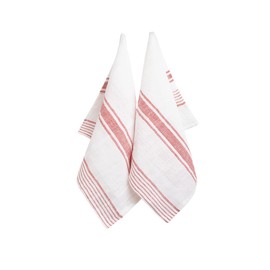 All Cotton and Linen French Country Striped Towels, Linen Kitchen Towel, Tea Towels, 100% Pure Linen, Fall Kitchen Towels, Linen Bar Towels, (Set of 2) (18 x 28 inch)