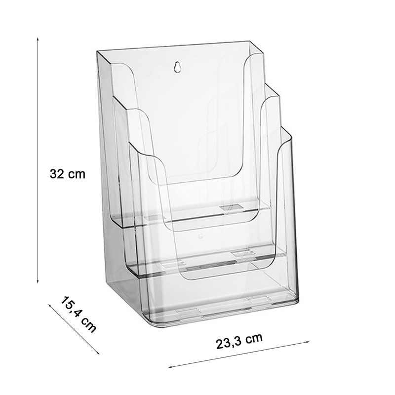 ogoPLUS 3 Tier Brochure Holder DIN A4 Portrait Format /