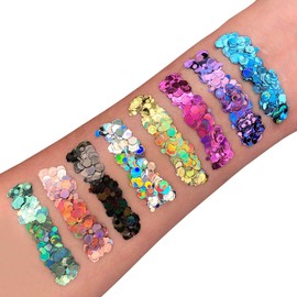 Holographic Chunky Face & Body Glitter Gel by Moon Glitter - Pink - Cosmetic Festival Glitter Face Paint for Face, Body, Hair, Nails - 12ml