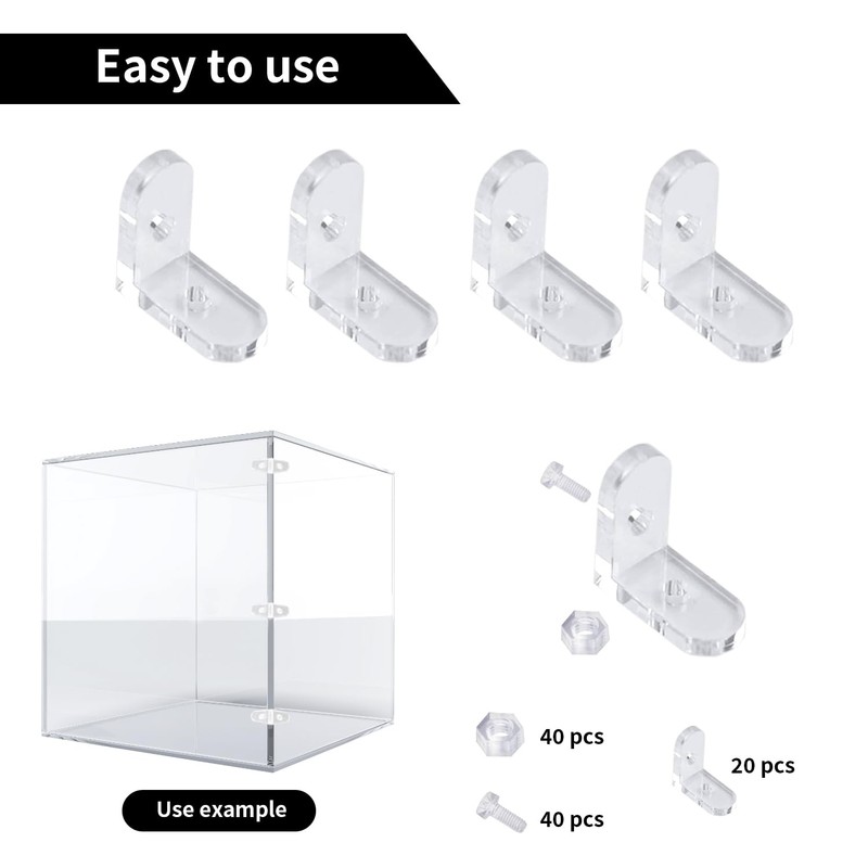 Pack of 20 L-angle connectors, mounting bracket, right angle, mounting