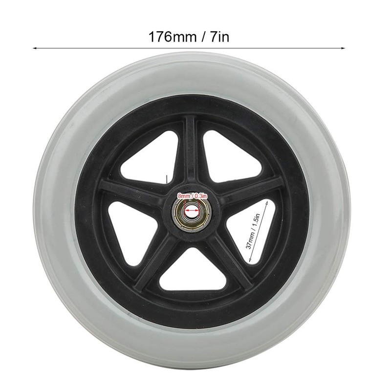 Wheelchair Front Wheels, 7 Inch Front Caster Disabled Anti-Slip Rubber