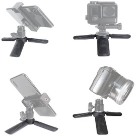 2-Way Mini Tripod with 1/4" Screw Low Angle Tabletop Tripod Foldable Portable Table Stand Shooting Grip - Compatible with Smartphones, Digital Cameras, Camcorders, Wearable Cameras and More TYPE: