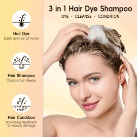 BOJICA Hair Dye Shampoo 3 in 1 for Gray Hair, Dark Brown Hair Color shampoo for Women, Natural Shampoo Hair Dye-100% Grey Hair Coverage/Herbal Ingredients - 150ml (5.07 oz)