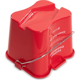 San Jamar Kleen-Pail Pro Sanitizer Pail Cleaning Bucket with Bail Handle for Cleaning, Kitchens, Restaurants, and Janitorial Use, Plastic, 3 Quarts, Red, (Pack of 12)