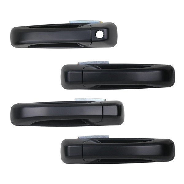 APPERFiT Exterior Door Handles Smooth Black for Front & Rear