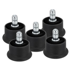 PATIKIL Bell Glides Replacement, 5 Pcs 1.18" Low Profile Bell Glides with Soft Rubber Bottom Office Chair Stool Swivel Caster Wheels to Fixed Stationary Castors Chair Feet Wheel Stopper