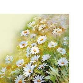 20 Small Cocktail Napkins Flowers Shine in the Sun Striped Pattern Neutral Timeless Table Decoration Decoration Festival Celebration Craft Decoupage 25 x 25 cm