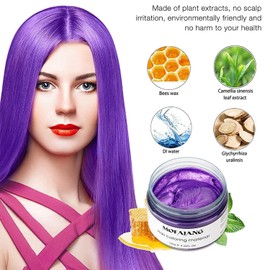 Unisex Hair Wax Color Dye Styling Cream Mud, Temporary Hair Color Wax Natural Hairstyle Pomade, Washable Temporary, Hair dye Suitable for Parties, Role Playing and Christmas (WhiteA)
