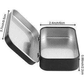 Zhuluck 3 Pcs Black Rectangular Small Tins with Lids Tin Boxes Tins Container Metal Empty Hinged Tin Storage Boxes for Candy Key Earrings Food Storage Decorative Boxes