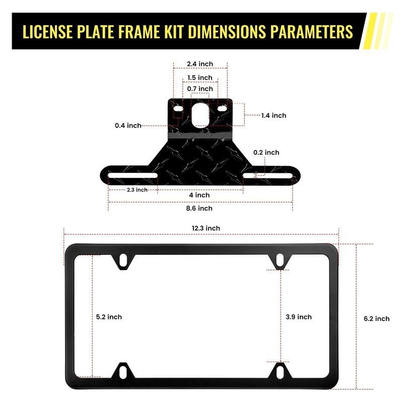Oyviny Trailer License Plate Bracket Holder Frame Kit for Boat