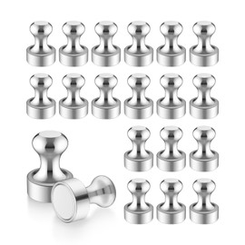Uniclife Pack of 20 Magnetic Push Pins Strong Fridge Magnets Push Pin Magnets for Whiteboard Fridge Magnets Small Metal Card Magnets for Home Office School Kitchen