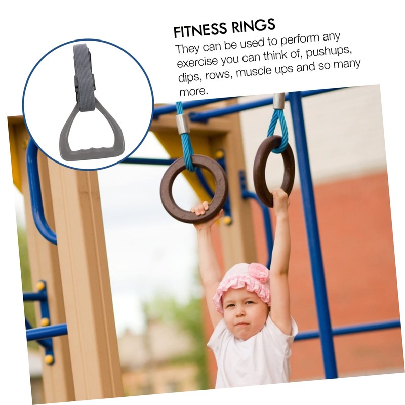 KOMBIUDA 2 Pcs Adjustable Gymnastic Rings with Thick Straps Premium