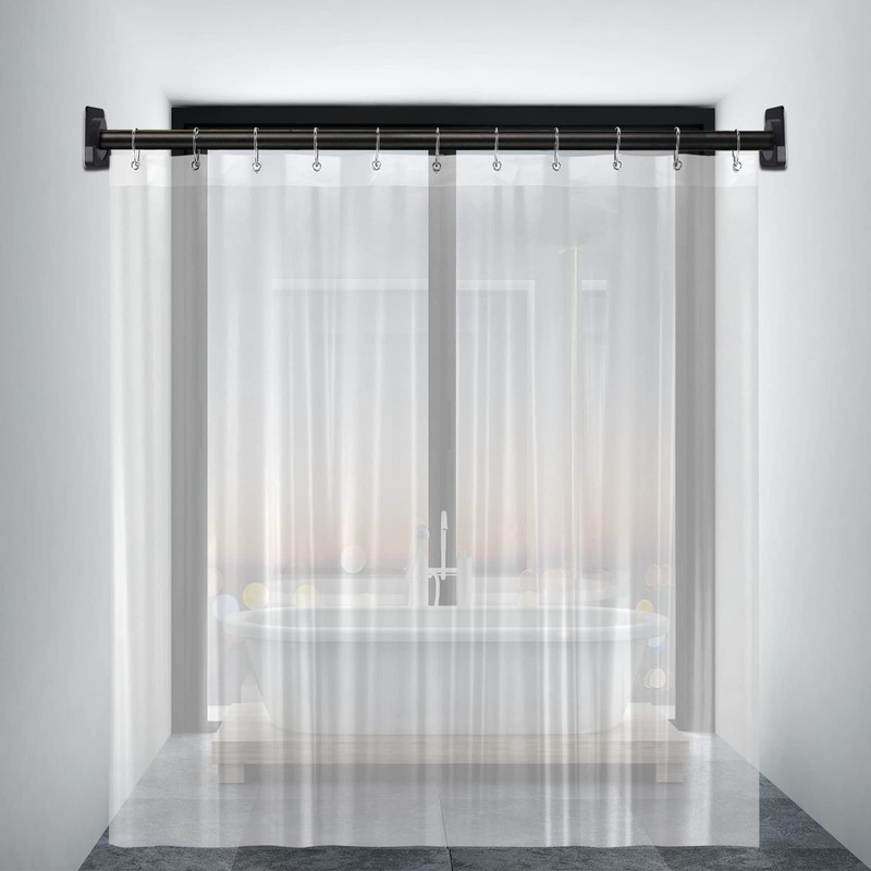 4 Pack Black Shower Curtain Rod Holder for Wall Mount