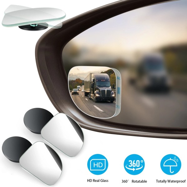 MINGO-TECH Auto Blind Spot Mirrors 2PCS - 360° Convex Wide