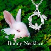 LWXIE Diamond Bunny Necklace for Women 925 Sterling Silver Bunny