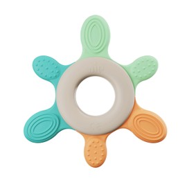 nip Teething Ring | Sustainable Teether for Babies from 3 Months Made From Over 65% Natural Raw Materials. For Gentle Massage of Gums, Tongue and Teeth | Turquoise/Green/Orange