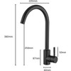HGMAISON Kitchen Taps Black Stainless Steel Black Kitchen Faucet Sink