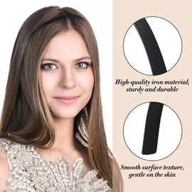 Lawie 20 Pack Bulk 4 MM Thin Black Plain Blank Hard Metal Headbands Skinny Headband Slim Simple Hair Hoop Wire Hair Bands Clasps Crown Tiara Base Frame DIY Crafts Headpieces Accessories for Women Girl