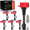 A-Premium (Red) Set of 12 Ignition Coil Pack and Iridium