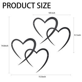 OYEFLY Infinity Heart Metal Wall Decor,Infinity Heart Wall Decor for Room Living,Wedding Decor (Black, style3 11.4 x 10.7in)