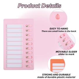 5Pcs Chores Chart for Kids Multiple Kids, Sliding Routine Chart to Do List Chores Blank Checklist Task Board for Kids Adults, Daily Memo ADHD Tools Visual Schedule Reminder