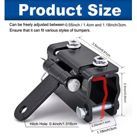 Snowmobile Bumper Hitch - ELEFOCUS Adjustable Heavy Duty Steel Snowmobile Sled Trailer Tow Hitching Kit Compatible with Ski-doo, Po-laris, Yama-ha, Arctic Cat