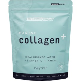 MARINE COLLAGEN Plus Hyaluronic Acid Powder – 465g | 90 Servings | Pure Australian Ocean Collagen | Wild Caught | Supports Hair, Skin, Nails, and Joints | Enhanced with Hyaluronic Acid, Vitamin C & Amla Extract | Natural Beauty & Wellness Supplement