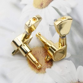 Unxuey 3L3R Guitar String Tuning Pegs Closed Machine Heads Tuners Machine Heads for Les Paul Electric Acoustic Electric Guitars Gear Gold