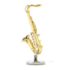 Sunrise Sound House Miniature Musical Instrument Tenor Saxophone 1/12 Gold