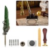 Retro Feather Pen Set Vintage Map Pattern Quill Pen Set