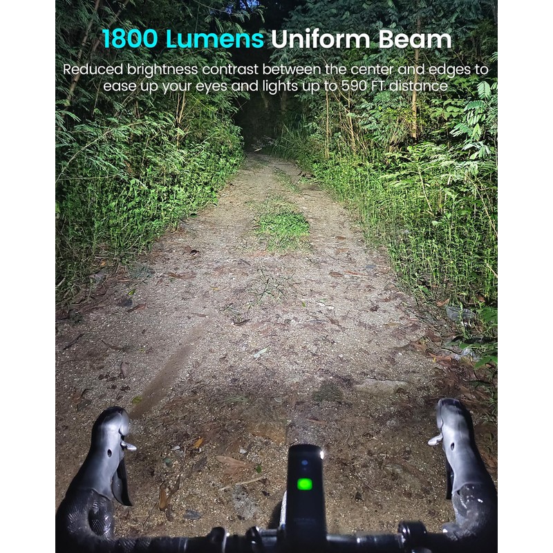 RAVEMEN 1800 Lumens Intelligent Daytime/Night Running Front Light, K1800 with