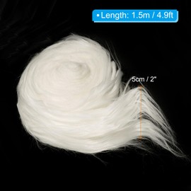 PATIKIL 4.9ft x 2 in Faux Fur Fabric Roll, Plush Precut Strips for DIY Craft Christmas Decoration Cosplay Costume, White