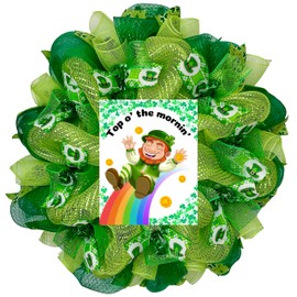 St Patrick's Day Top o' the Mornin" Leprechaun Wreath Available in 24 inch and 28 inch diameters