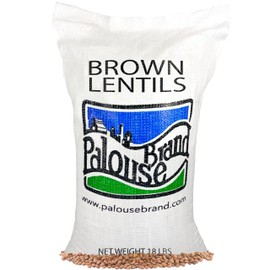 Palouse Brand Certified Glyphosate Residue Free Small Brown Dry Lentils | 18 LBS | Family Farmed in Washington State | 100% Desiccant Free | Non-GMO | 100% Non-Irradiated | Kosher | Field Traced