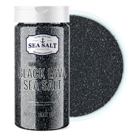 Hawaiian Black Lava Sea Salt - Premium All Natural, Medium Grain, Non-Iodized (1 Pound Shaker) - Sea Salt Superstore