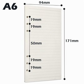 PALUDO 3-Pack Refill Paper A6, 135 Sheets Lined, 6-Hole Refill for Filofax, Bullet Journal & Ring Binders