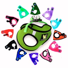 EcoBark Step in Dog Harness - Eco-Friendly Teacup Dog Harnesses for XXS, XS, and Small Dogs - Reflective and Adjustable Mini Body Halter Vest -Tiny Soft Mesh Toy Breed Harness (Neon Green, XXXS)