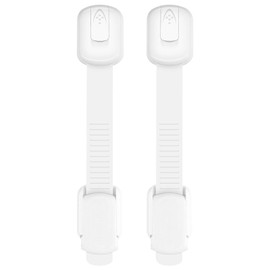 JAZZZNAP Child Safety Strap Locks for Cabinet, Refrigerator, Oven, Toilet, Drawer, Trash can etc, Adjustable Length, Strong Glue is Not Easy to Fall Off, 2 Packs
