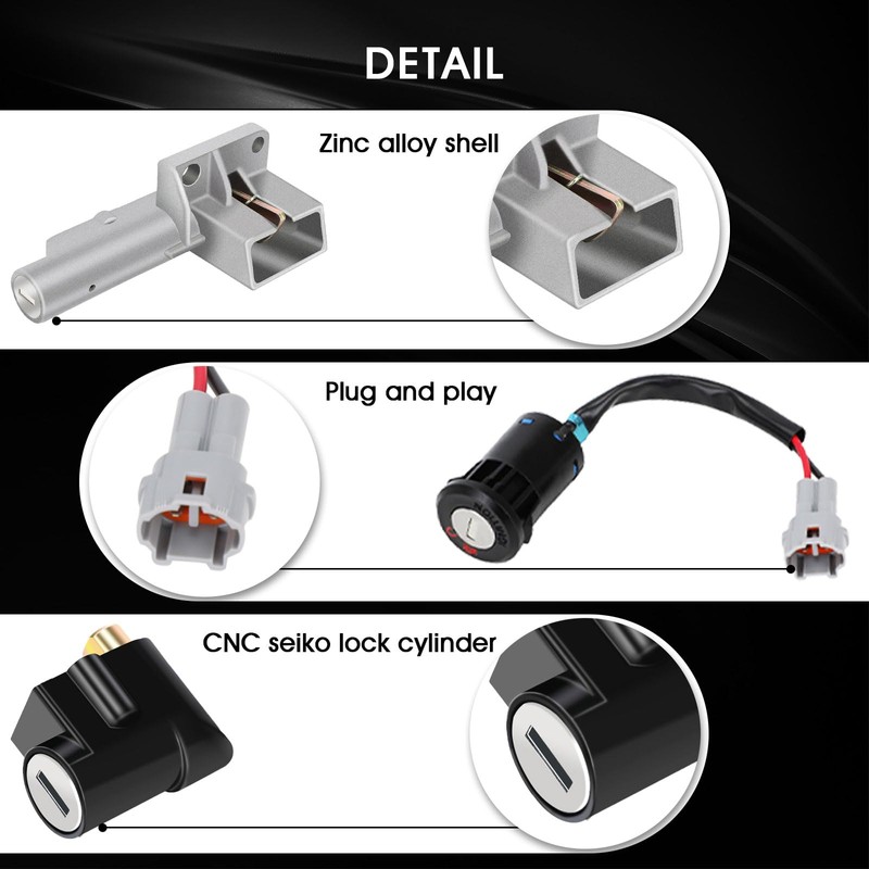 Motorcycle OEM Ignition Key Switch Starter Key Set Aluminum with