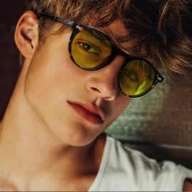 CARFIA Polarised Night Driving Glasses for Men Womens Vintage Night Driving Sunglasses with UV400 Protection and Anti-Glare for Driving Travel