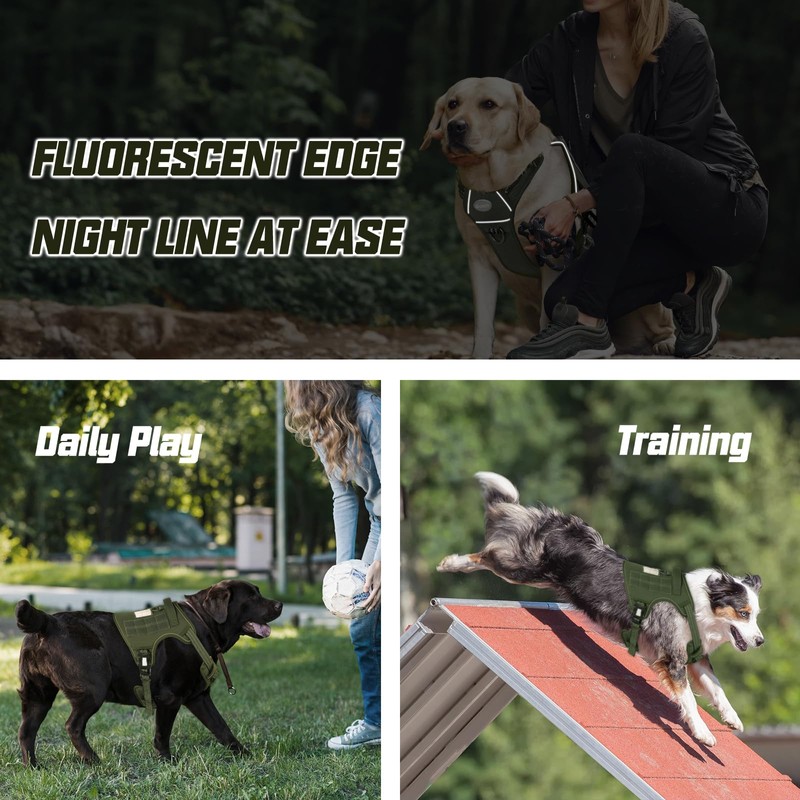 AUROTH Tactical Dog Harness for Large Dogs No Pull Adjustable