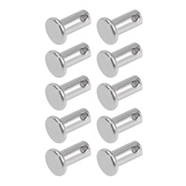 METALLIXITY 10pcs Clevis Pins (6mmx12mm) Single Hole Flat Head 304 Stainless Steel Fastener Pins for Metal Devices Furniture Mounting Industrial DIY