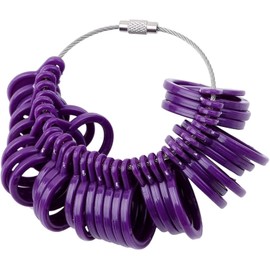 1Pc Purple Removable Ring Sizer Plastic Jewelry Sizing Measuring Tool Set Finger Sizer Ring Gauges for Men Women, Jewelry Sizers and Mandrels, Beading and Jewelry Making
