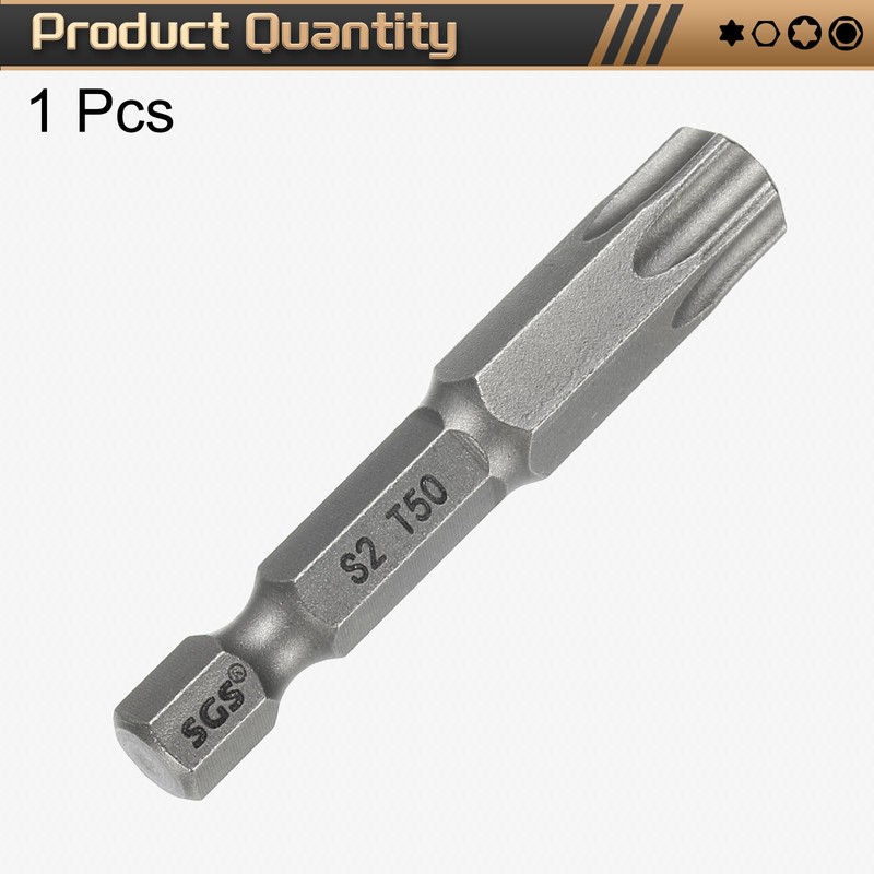 HARFINGTON T50 Torx Head Screwdriver Bit 1/4" Hex Shank 2"