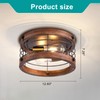 wochos Farmhouse Flush Mount Ceiling Light, 12.6 Inch 2-Light Metal