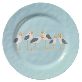 Merritt Designs Seagulls by Kate Nelligan 11.5-inch Dinner Plate, Set of 6, Multicolor