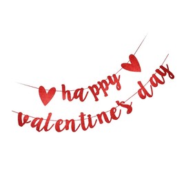 WHAMVOX Celebration Banner Valentine's Day Decor Flag Bunting Flags Easy Hanging