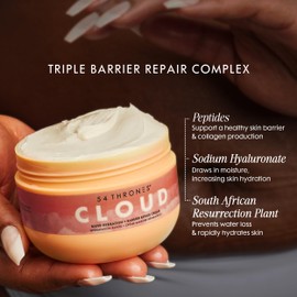 54 Thrones Barrier Repair Cloud Cream, Ultimate Hydrating Skin Care, Hydrating Peptide Moisturizer, Skin Repair Cream, Active Repair, Ghanaian Coconut + Moroccan Almond