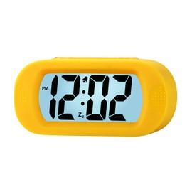 Plumeet Kids Alarm Clock Large Digital LCD Travel Alarm Clocks with Snooze and Night Light - Ascending Sound and Handheld Size - Best Gift for Kids (Yellow)